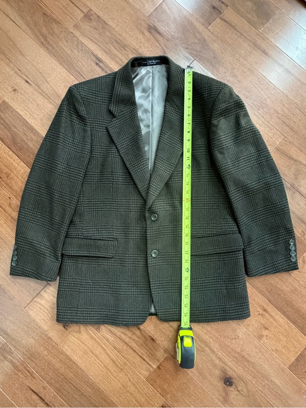 Vintage Gianfranco Ruffini Cashmere Blend Blazer - Dark Green Plaid 40S